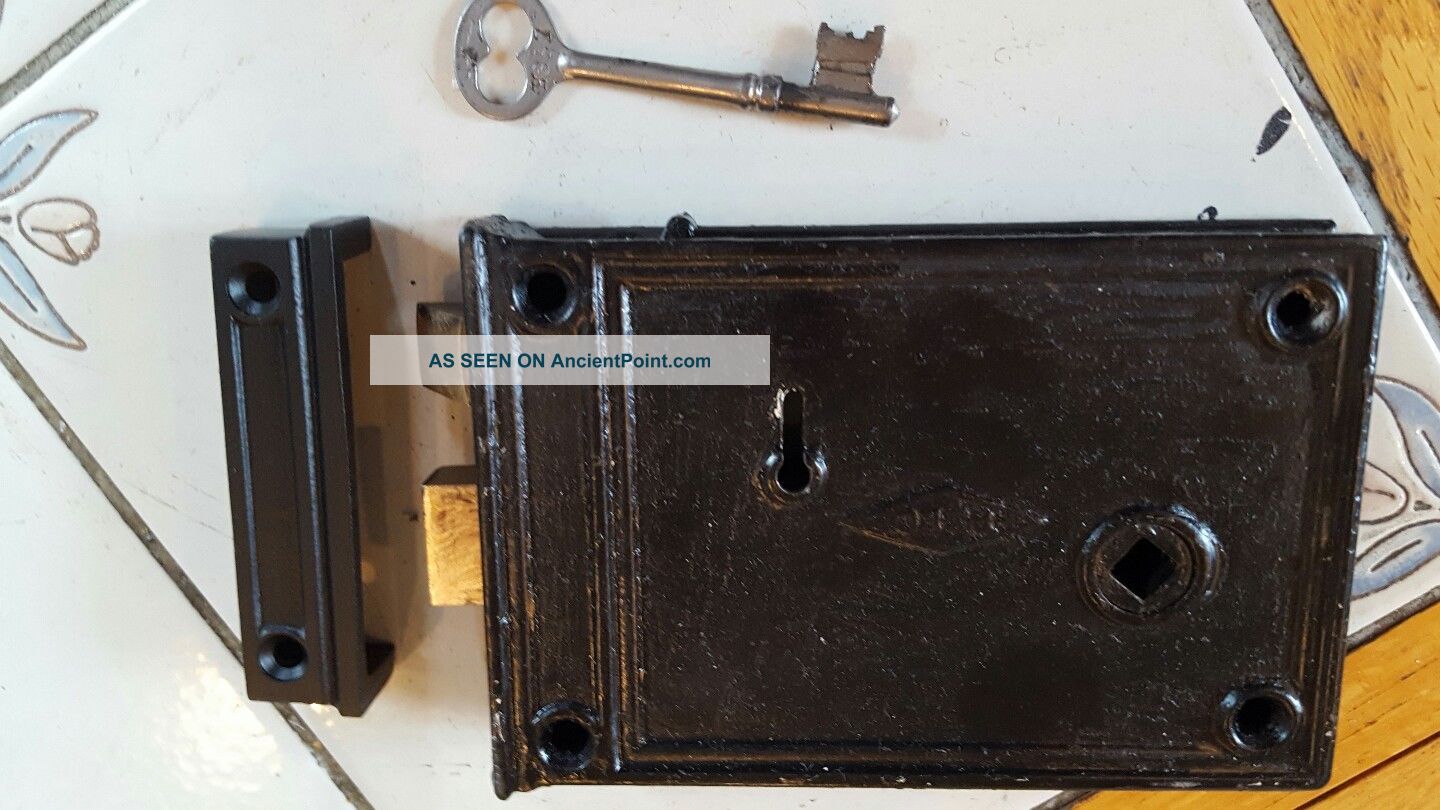 Antique Door Rimlock (skelton Key) Patent 1878 Locks & Keys photo