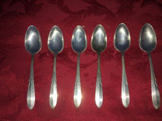 6 Spoons National Silver Co.  Sterling Overture Pattern Flatware Silverware photo