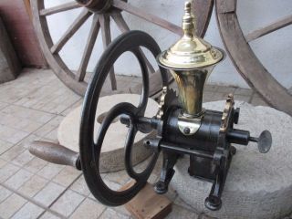 Antique French Rare Table Coffee Grinder Mill Embossed Number 1 photo