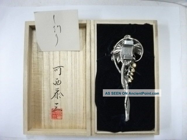 Wsteria Of The Pure Silver.  Paperweight And Bottle Opener.  Japanese Antique. Other Antique Sterling Silver photo