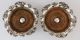 Victorian Pair Old Sheffield Plate Wine Coasters Silver Buttons 1842 Dishes & Coasters photo 1