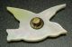 Antique Carved Shell Button Realistic Flying Bird Design - 1 