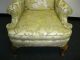 Vintage French Provincial Wingback Arm Chair Floral & Yellow Velvet Fabric Post-1950 photo 5