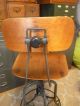 Vintage Toledo Uhl Metal/wood Swivel Drafting Industrial Chair Stool Post-1950 photo 6