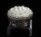 Chinese Tibetan Ceremonial Sterling Silver Repousse Round Box Circa 1920s Boxes photo 1