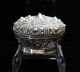 Chinese Tibetan Ceremonial Sterling Silver Repousse Round Box Circa 1920s Boxes photo 2