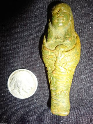 Ancient Egyptian Faience Ushabti W Hours The Falcon God Of Egypt photo