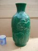A Large Oriental Chinese Green Glazed Jar Vase Horses Signed Seal Stamp Jockey Chinese photo 4