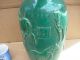 A Large Oriental Chinese Green Glazed Jar Vase Horses Signed Seal Stamp Jockey Chinese photo 8