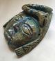 Carved Stone Mexican Aztec Quetzalcoatl ? Face Mask Serpent Blue Nephrite Jade The Americas photo 2