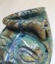 Carved Stone Mexican Aztec Quetzalcoatl ? Face Mask Serpent Blue Nephrite Jade The Americas photo 4