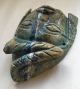 Carved Stone Mexican Aztec Quetzalcoatl ? Face Mask Serpent Blue Nephrite Jade The Americas photo 5