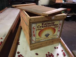 Vintage Wooden Eatmor Cranberry Box/crate & Lid W/ Gem Label Nj photo