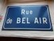 French Porcelain Enamel Blue And White Authentic Street Sign 