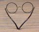 Vintage Antique Edwardian Spectacles Round Eyeglasses & Celluloid Upper And Case Optical photo 2
