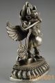 Collectible China Handwork Tibet Silver Carving Eagle God Man Decor Statue Noble Statues photo 1