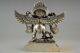 Collectible China Handwork Tibet Silver Carving Eagle God Man Decor Statue Noble Statues photo 3