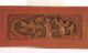 Antique Chinese Red & Gold Wood Carved Panel,  Qing Dynasty,  19th C Other Chinese Antiques photo 2