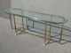 Vintage La Barge Italian Style Brass & Glass Oval Console Table Sofa Coffeetable Post-1950 photo 3
