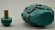 Collectible Decorated Old Handwork Turquoise Like Resin Fish Lotus Snuff Bottle Other Chinese Antiques photo 4
