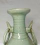 G840: Chinese Tasty Blue Porcelain Flower Vase With Good Tone And Flower Relief Vases photo 1
