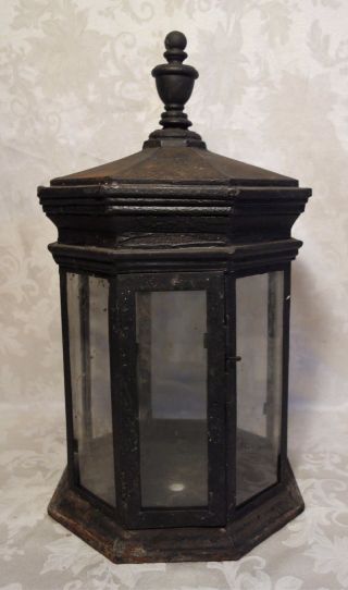 Antique 19th Century Victorian Copper Gas Street Lamp Post Head Octagonal 21 