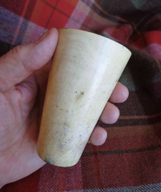 Scottish Antique Cow Horn Whisky Dram Cup / Shot Glass 3 1/2 