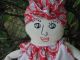 Primitive Rag Doll Feed Sack Dress Embroidered Face Primitives photo 1