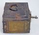 1800s Indian Antique Hand Crafted Engraved Brass Cash Money Box With Lock India photo 4