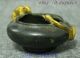 Chinese Folk Collect Copper Bronze Gilt Carving Snake Mouse Crock Jar Pot Statue Reproductions photo 5