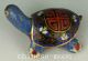 Lovely Chinese Old Cloisonne Handmade Carved Flower Turtle Collect Statue Other Antique Chinese Statues photo 3
