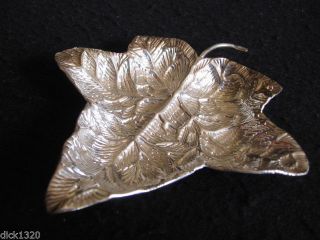 Vintage Solid Indian Silver Ornate Leaf Shaped Bowl 51gms photo