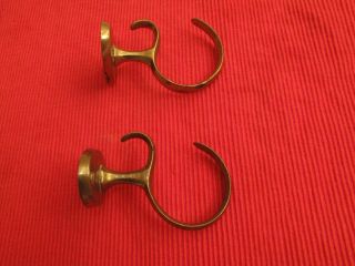 Antique Brass Chippendale Fireplace Tool Hooks C.  1770 ' S Curtain Tie Backs Hook photo