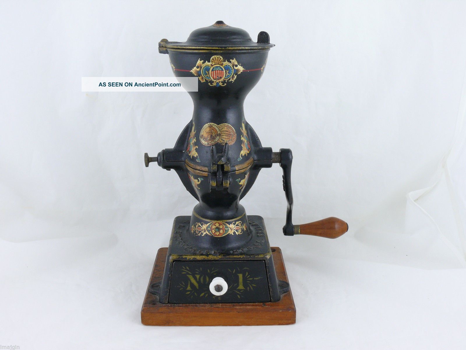 Antique Enterprise No.  1 Coffee Grinder,  19 Decals Other Antique Home & Hearth photo
