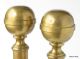 Vintage Brass Andirons With Cannonball Top 18.  5 