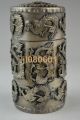 Collectible China Handwork Tibet Silver Dragon Phoenix Toothpick Box Noble Boxes photo 1