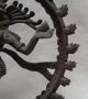 Estate Found Antique Hindu Deity Metal Statue W.  Engraved Detail India photo 3