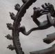 Estate Found Antique Hindu Deity Metal Statue W.  Engraved Detail India photo 4