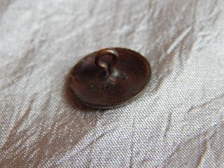 Antique Bright Cut Pewter Button W/steel Rivet Amber Tint 810a photo