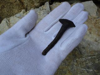 Rare Ancient Roman Iron Nail Crucifixion Big Head 1st - 3rd Century Uncleaned photo
