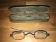 Unusual Antique B.  S.  & F.  Co.  Adjustable Folding Metal Eyeglasses In Metal Case Optical photo 1