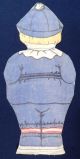 Vtg Antique Primitive Litho Printed Fabric Cloth Rag Little Boy Blue Doll Toy Primitives photo 1