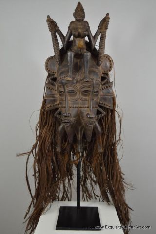 Exquisite African Art - Authentic Senufo Kpelie Mask 0717 photo