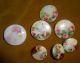 Antique Buttons Hand Painted Porcelain Large And Small Flowers 7 Buttons Buttons photo 1