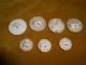 Antique Buttons Hand Painted Porcelain Large And Small Flowers 7 Buttons Buttons photo 2