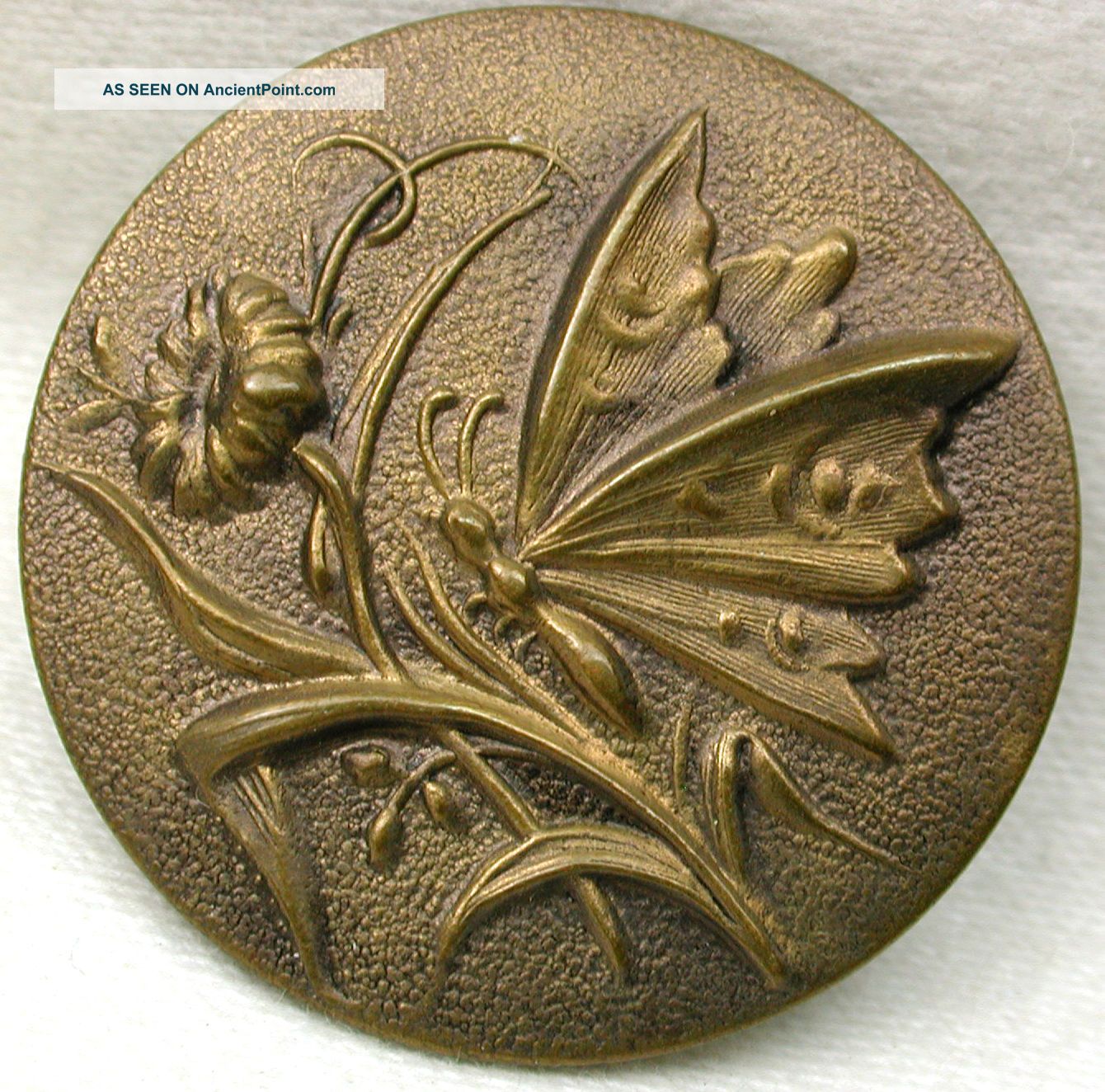 Antique Brass Button 1 & 3/8 