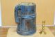 Rare Late 18th C American Wooden Staved Tavern Tankard In Great Old Blue Paint Primitives photo 1