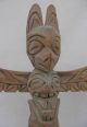 Old Vintage Hand Carved Northwest Coast Native American Nootka Totem Pole Pair Native American photo 5