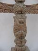 Old Vintage Hand Carved Northwest Coast Native American Nootka Totem Pole Pair Native American photo 6