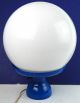 Vintage Blue & White Globe Plastic Pop Art Mushroom Table Lamp Light Mod Hippie Mid-Century Modernism photo 8